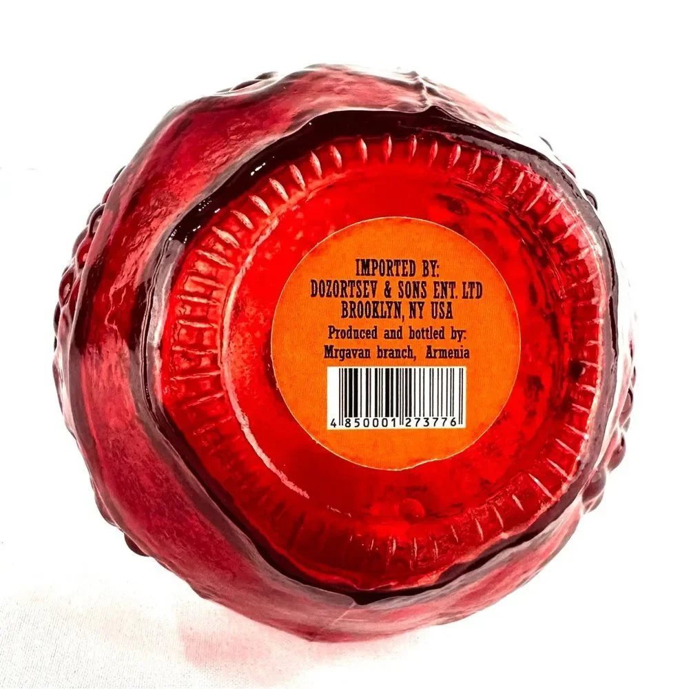 Vintage Round Textured Red Glass Vase 7